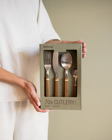 SET OF 16 - HKLIVING Cutlery Set Wood - Things I Like Things I Love