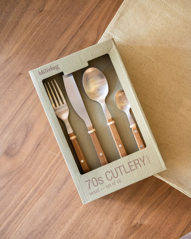 SET OF 16 - HKLIVING Cutlery Set Wood - Things I Like Things I Love