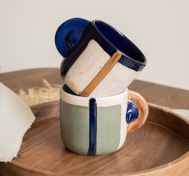 SET OF 2 - Bloomingville Hand - Painted Mug Bolivia - Things I Like Things I Love