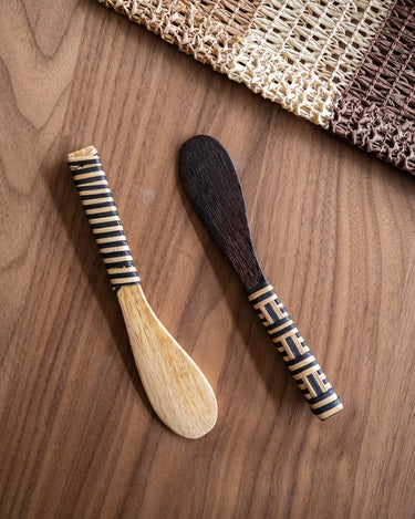 SET OF 2 - Butter Knives Zebra Handwoven Bamboo - Things I Like Things I Love