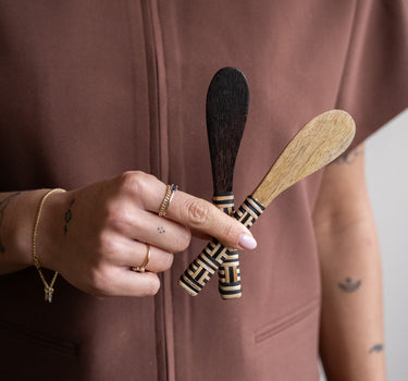 SET OF 2 - Butter Knives Zebra Handwoven Bamboo - Things I Like Things I Love