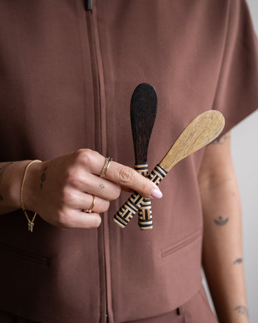 SET OF 2 - Butter Knives Zebra Handwoven Bamboo - Things I Like Things I Love