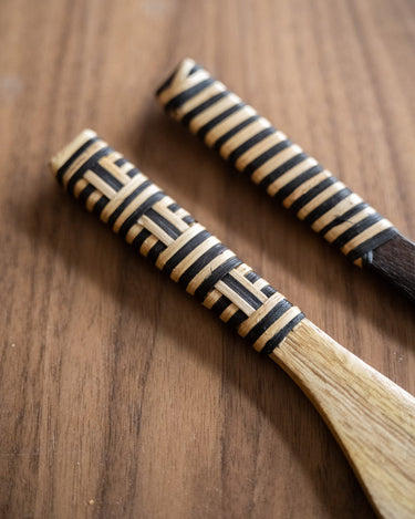 SET OF 2 - Butter Knives Zebra Handwoven Bamboo - Things I Like Things I Love