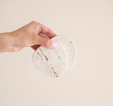SET OF 2 - Coasters Cecile Travertine - Things I Like Things I Love