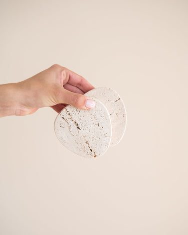 SET OF 2 - Coasters Cecile Travertine - Things I Like Things I Love