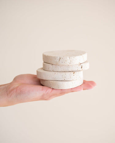SET OF 2 - Coasters Cecile Travertine - Things I Like Things I Love