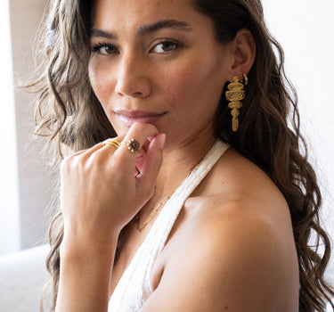 Set Of 2 Earrings Greek Elegance Hoop Gold - Things I Like Things I Love