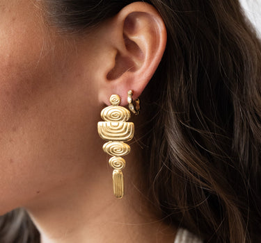 Set Of 2 Earrings Greek Elegance Hoop Gold - Things I Like Things I Love