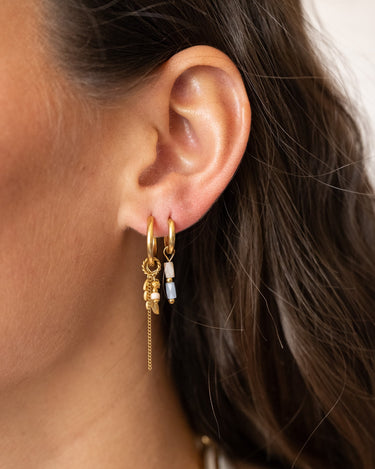 Set of 2 Earrings Ocean Terra Hoop Gold - Things I Like Things I Love