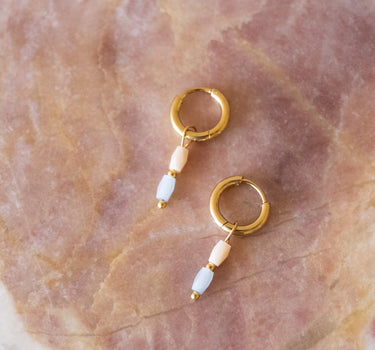 Set of 2 Earrings Ocean Terra Hoop Gold - Things I Like Things I Love