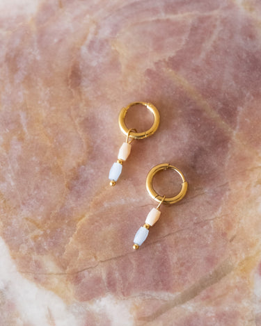 Set of 2 Earrings Ocean Terra Hoop Gold - Things I Like Things I Love