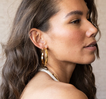 Set Of 2 Earrings Sunlight Hoop Gold - Things I Like Things I Love