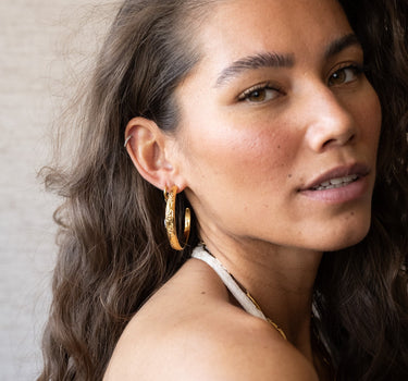 Set Of 2 Earrings Sunlight Hoop Gold - Things I Like Things I Love