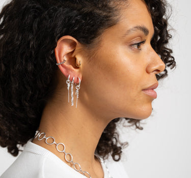 Set Of 2 Hoop Chain Medusa Silver - Things I Like Things I Love