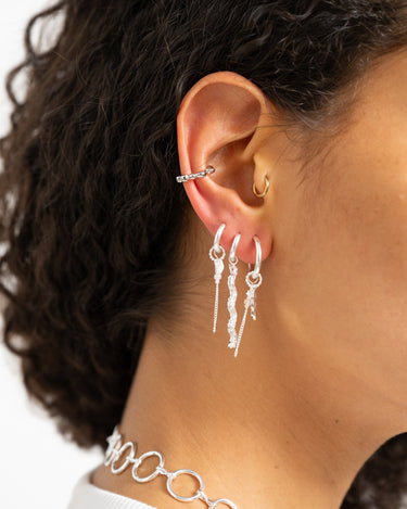 Set Of 2 Hoop Waves Silver - Things I Like Things I Love