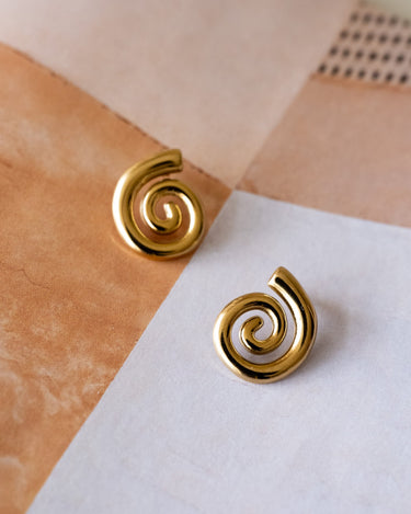 SET OF 2 - Single Hoop Goldplated Chunky Spiral - Things I Like Things I Love