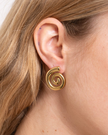 SET OF 2 - Single Hoop Goldplated Chunky Spiral - Things I Like Things I Love