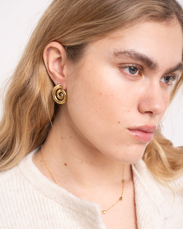 SET OF 2 - Single Hoop Goldplated Chunky Spiral - Things I Like Things I Love