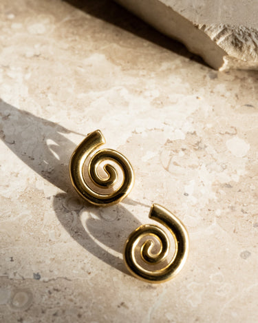 SET OF 2 - Single Hoop Goldplated Chunky Spiral - Things I Like Things I Love