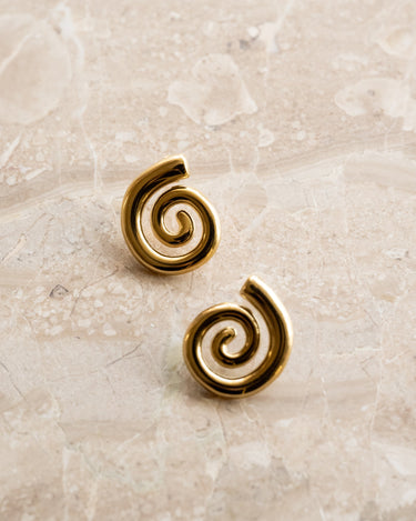 SET OF 2 - Single Hoop Goldplated Chunky Spiral - Things I Like Things I Love