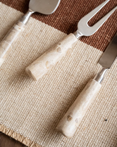 SET OF 3 - Cheese Knives Marble Beige - Things I Like Things I Love