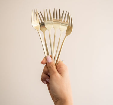 SET OF 6 - Cake Fork Terno Gold - Things I Like Things I Love