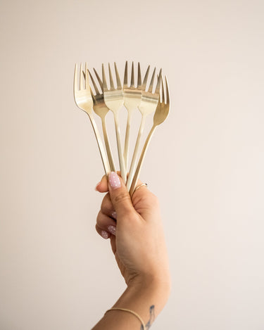 SET OF 6 - Cake Fork Terno Gold - Things I Like Things I Love