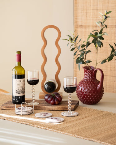 SET OF 6 - TILTIL Coasters Wine O'Clock - Things I Like Things I Love