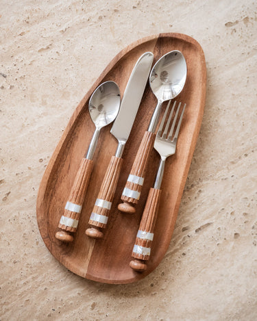 SET VAN 16 - Bestekset Acacia Bruin - Things I Like Things I Love