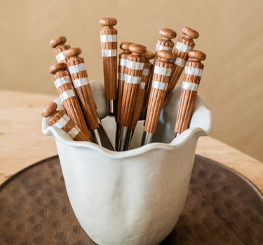 SET VAN 16 - Bestekset Acacia Bruin - Things I Like Things I Love
