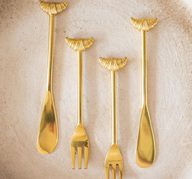 SET VAN 2 - Botermesjes Croissant Messing - Things I Like Things I Love