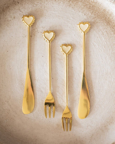 SET VAN 2 - Botermesjes Hart Messing - Things I Like Things I Love