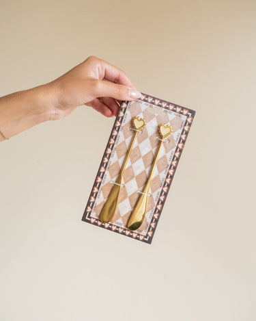 SET VAN 2 - Botermesjes Hart Messing - Things I Like Things I Love