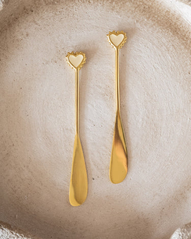 SET VAN 2 - Botermesjes Hart Messing - Things I Like Things I Love