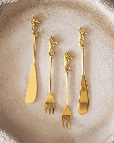 SET VAN 2 - Botermesjes Zeepaardje Messing - Things I Like Things I Love