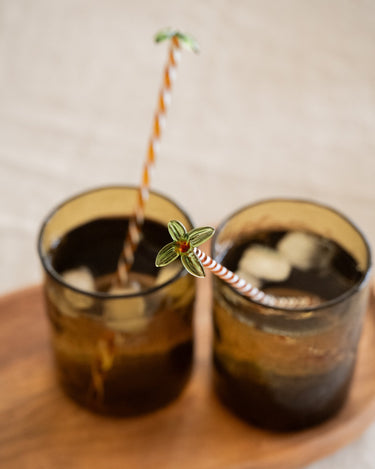 SET VAN 2 - Cocktailroerders Palmboom Glas - Things I Like Things I Love