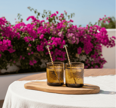 SET VAN 2 - Cocktailroerders Palmboom Glas - Things I Like Things I Love