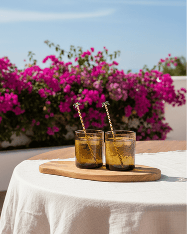 SET VAN 2 - Cocktailroerders Palmboom Glas - Things I Like Things I Love
