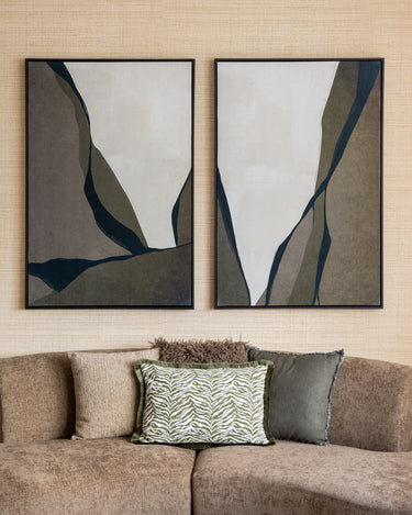 SET VAN 2 - Grote Schilderijen Lienzo Velvet Groen - Things I Like Things I Love