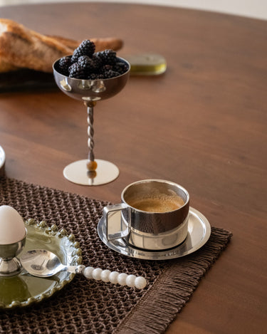 SET VAN 2 - Koffiemok met schotel Oryn Chroom - Things I Like Things I Love