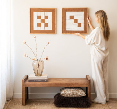 SET VAN 2 - Wanddecoratie Dobbelsteen Katoen - Things I Like Things I Love