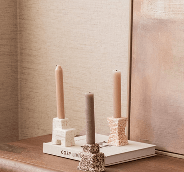 SET VAN 3 - Bloomingville Kandelaar Blan - Things I Like Things I Love