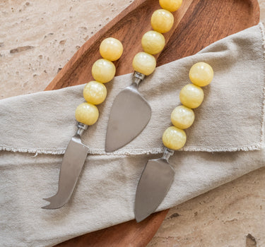 SET VAN 3 - HKLIVING Kaasmesjes Butter Yellow - Things I Like Things I Love