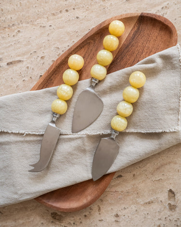 SET VAN 3 - HKLIVING Kaasmesjes Butter Yellow - Things I Like Things I Love