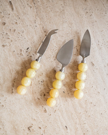 SET VAN 3 - HKLIVING Kaasmesjes Butter Yellow - Things I Like Things I Love