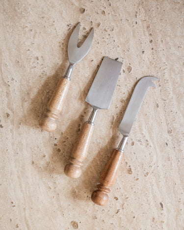 SET VAN 3 - Kaasmesjes Acacia Bruin - Things I Like Things I Love