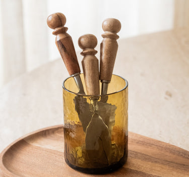 SET VAN 3 - Kaasmesjes Acacia Bruin - Things I Like Things I Love