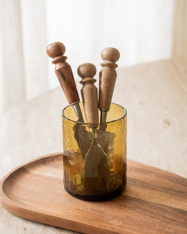SET VAN 3 - Kaasmesjes Acacia Bruin - Things I Like Things I Love