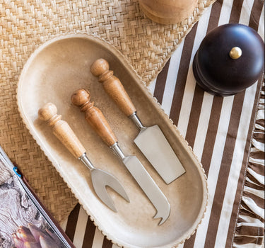 SET VAN 3 - Kaasmesjes Acacia Bruin - Things I Like Things I Love