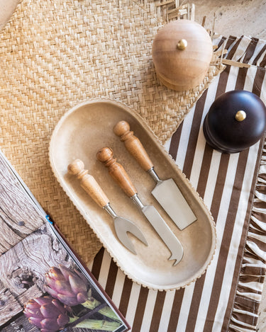 SET VAN 3 - Kaasmesjes Acacia Bruin - Things I Like Things I Love